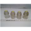 Image 1 : 4 Insulators - 1x Hemingray-16 (Chipped), 3x Dominion-16