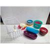 Image 1 : Plastic Bowls and White Rack
