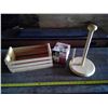 Image 1 : Kitchen Lot - Paper Towel Holder, Dip Chiller, Wooden Crate