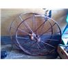Image 1 : 2 Antique Metal Wheels - 33" Diameter