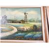 Image 3 : farmland painting by James Young (frame coming apart) over 4ft x 2ft