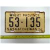 Image 1 : SK "Wheat Province" 1951 License Plate - 53 135