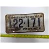Image 1 : SK "Wheat Province" 1959 License Plate - 122 171