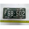 Image 1 : Sk "Wheat Province" 1956 License Plate - F68 502