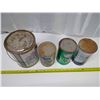 Image 2 : Rogers Golden Syrup Pail and 3 FULL Motor Oil Cans - Husky 5W-40, Esso 5W-20, Texaco