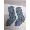 Image 2 : Hand Knitted Winter Socks - Blue and White (Never Worn)