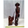 Image 1 : 2 Wood Carved Ornaments - Sword Fish and Man