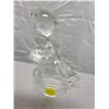 Image 2 : 2 beautiful clear glass 'Girl with Geese' figurines& glass sleigh