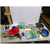 Image 1 : Camping Lot - Camp Cookers, Frying Pan, Tent Pegs and Repair Kit, Misc. Dishes, etc.