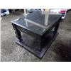 Image 1 : Dark Brown Coffee Table w/ Glass Top (Separate Piece) - 32"x24'"x20"H