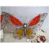Image 3 : Wire and Glass Garden Ornaments - Butterflies and Floral Jar