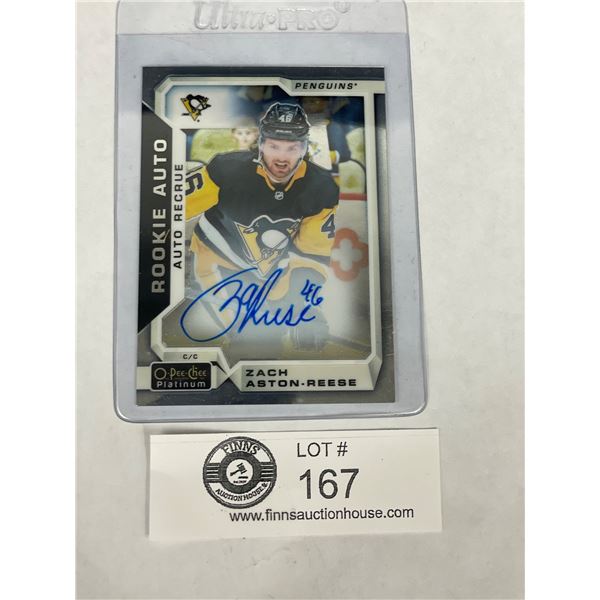 Zach Aston-Reese 2018-2019 O-Pee-Chee Platinum Rookie Auto Signed Card