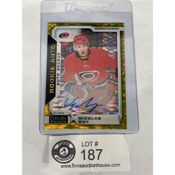 Nicolas Ray Carolina Huricanes 2018-2019 O-Pee-Chee Platinum Rookie Auto Card Signed