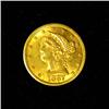 Image 1 : 1887 FIVE DOLLAR LIBERTY HEAD GOLD PIECE BRILLIANT UNCIRCULATED #89
