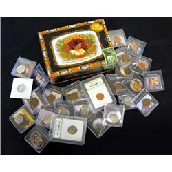 CUESTA REY OLD STYLE BOX WITH COIN COLLECTION