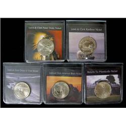 WESTWARD JOURNEY 5 COIN NICKELS SET IN COLLECTOR FLIPS 
