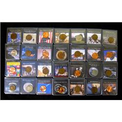 LARGE GROUP OF 28 HISTORIC COINS W/ COLLECTIBLE HOLDERS- GROUP 2