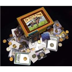 RACETRACK BETTING BOX WITH OLD COIN COLLECTION