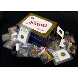 HAMM'S BEER OLD STYLE BOX WITH OLD COIN COLLECTION
