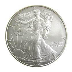 2008-W SILVER AMERICAN EAGLE 1oz .999 FINE SILVER #65