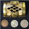 Image 4 : AUTHENTIC BONE BOX WITH COIN COLLECTION