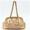 Image 1 : Prada Beige Gold Straw Leather Dome Satchel Bag BR2692
