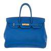 Image 2 : Hermes Blue Toge Leather Birkin 35cm Shoulder Bag