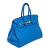 Image 3 : Hermes Blue Toge Leather Birkin 35cm Shoulder Bag