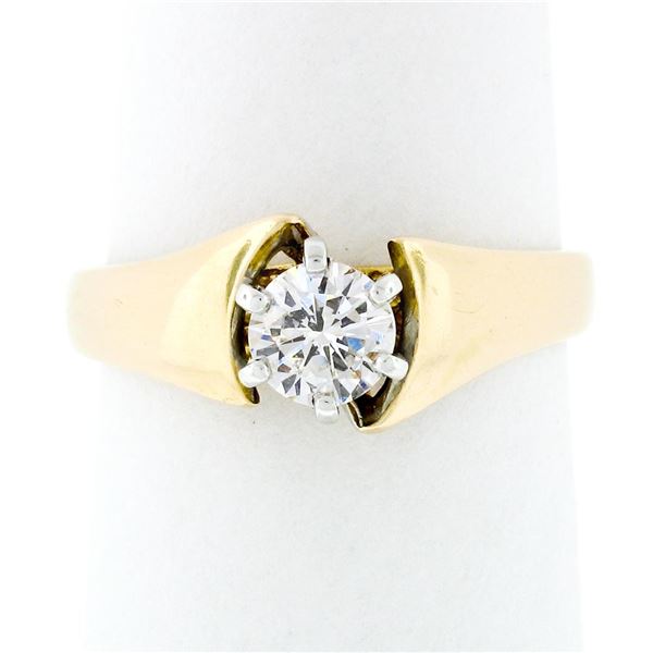 14k Gold 0.47 ctw H VS1 Ideal Round Brilliant Diamond Solitaire Engagement Ring