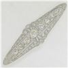 Image 8 : Art Deco Platinum 6.00 ctw Old European and Mine Cut Diamond Filigree Brooch