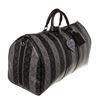 Image 3 : Louis Vuitton x Nigo Black Gray Monogram Eclipse Stripes Canvas Leather Keepall