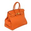 Image 2 : Hermes Orange Togo Leather Candy Birkin 35 cm Handbag