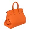 Image 3 : Hermes Orange Togo Leather Candy Birkin 35 cm Handbag