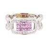 Image 2 : 1.03 ctw Pink Sapphire And Diamond Ring - 14KT White Gold