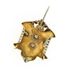 Image 4 : Antique Victorian Etched 18k Yellow Gold Black Enamel & Seed Pearl Brooch Pin