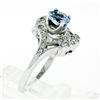 Image 9 : Art Deco 14k White Gold 1.45 ctw Round Aquamarine and Diamond Cocktail Ring