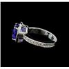 Image 3 : 2.90 ctw Tanzanite and Diamond Ring - 14KT White Gold