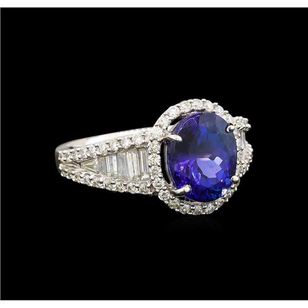 14KT White Gold 3.68 ctw Tanzanite and Diamond Ring