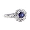 2.11 ctw Sapphire and Diamond Ring - 14KT White Gold