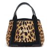 Image 1 : Balenciaga Brown Black Print Canvas Leopard Logo S Navy Cabas Tote Bag 339933
