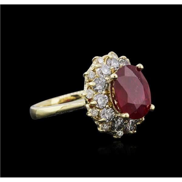 14KT Yellow Gold 3.55 ctw Ruby and Diamond Ring