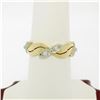 Image 1 : Antique 14k Yellow and White Gold 0.28 ctw European Diamond Wave Eternity Band R