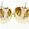 Image 5 : Hammerman Bros. 14k Yellow Gold Polished Puffed Scalloped Domed Button Earrings