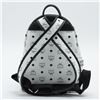 Image 2 : MCM White Monogram Visetos Canvas Leather Studs Stark Backpack