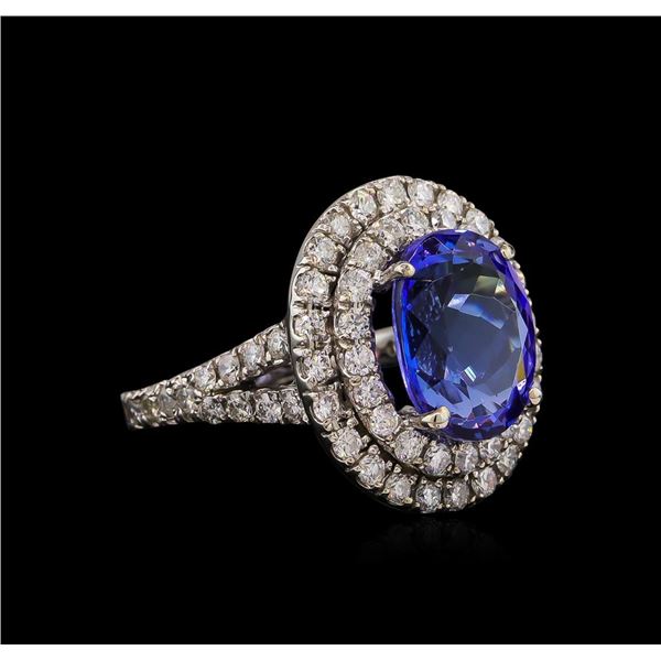 14KT White Gold 5.56 ctw Tanzanite and Diamond Ring