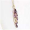 Image 3 : Vintage 14k Gold 7.05 ctw 9 Round Amethyst Large Brushed Textured Bouquet Pendan