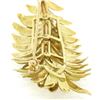 Image 5 : Vintage 14k Yellow and Rose Gold Multi Leaf Textured Branch Pin Brooch