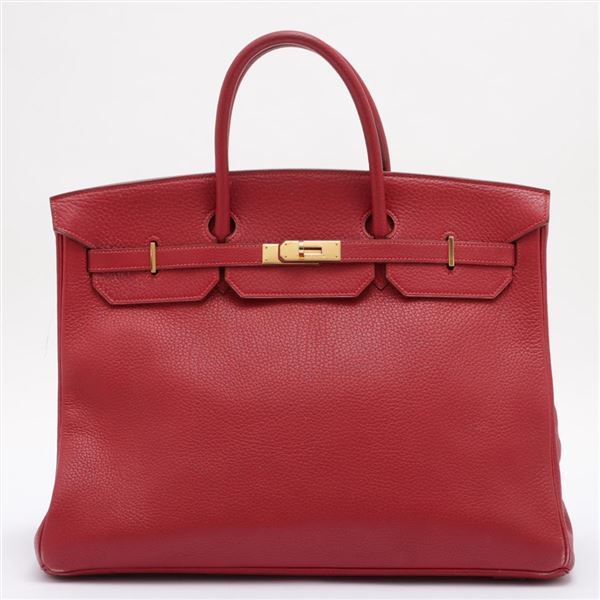 Hermes Rouge Togo Leather Birkin 40cm Handbag GHW