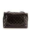 Image 2 : Chanel Vintage Black Quilted Patent Leather Classic Maxi Single Flap Bag