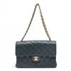 Image 2 : Chanel Classic Navy Blue Quilted Lambskin Leather CC Single Flap Shoulder Bag